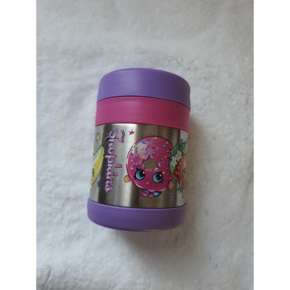 Shopkins Thermos 8 oz Stainless Steel Girls Purple‎ Pink Food School Lunch